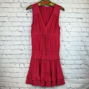 CURRENT AIR Los Angeles Pleated Mini Dress Raspberry Pink Size S